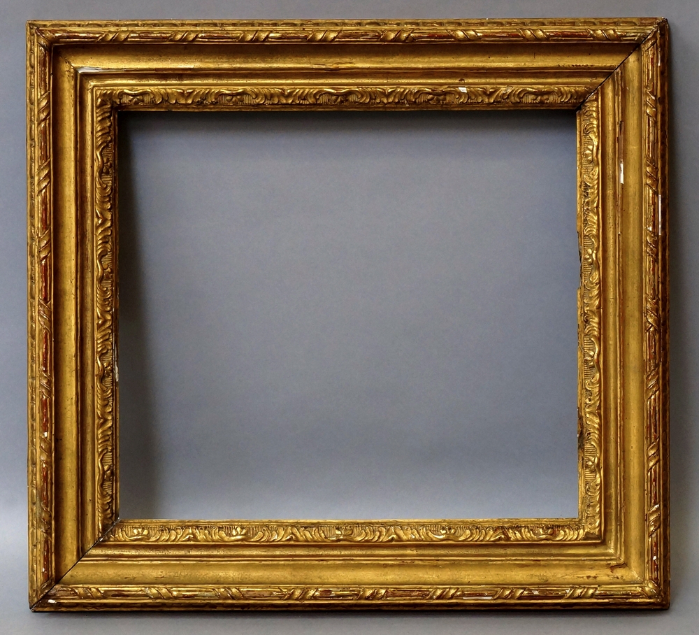 An English Gilt Composition Frame, early 19th century, with cavetto sight, pearl beaded course, - Image 3 of 4