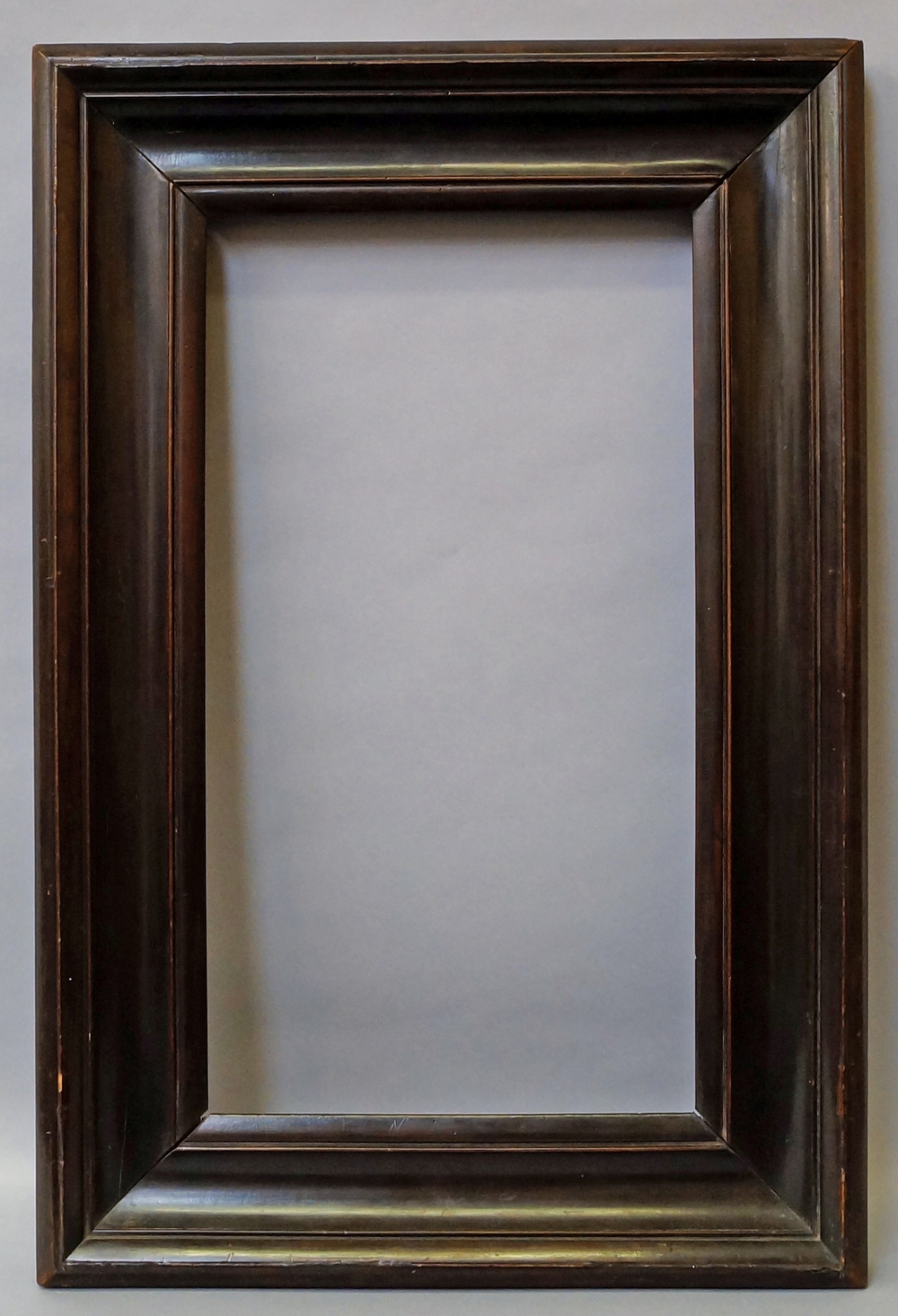 A Dutch Ebonised Frame, 19th century, with cushion moulded sight, plain hollow, - Image 2 of 2