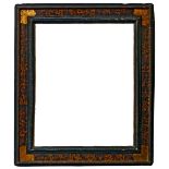 A Tuscan Painted, Ebonised and Parcel Gilded Cassetta Frame, 17th century, with hazzle sight, ogee,