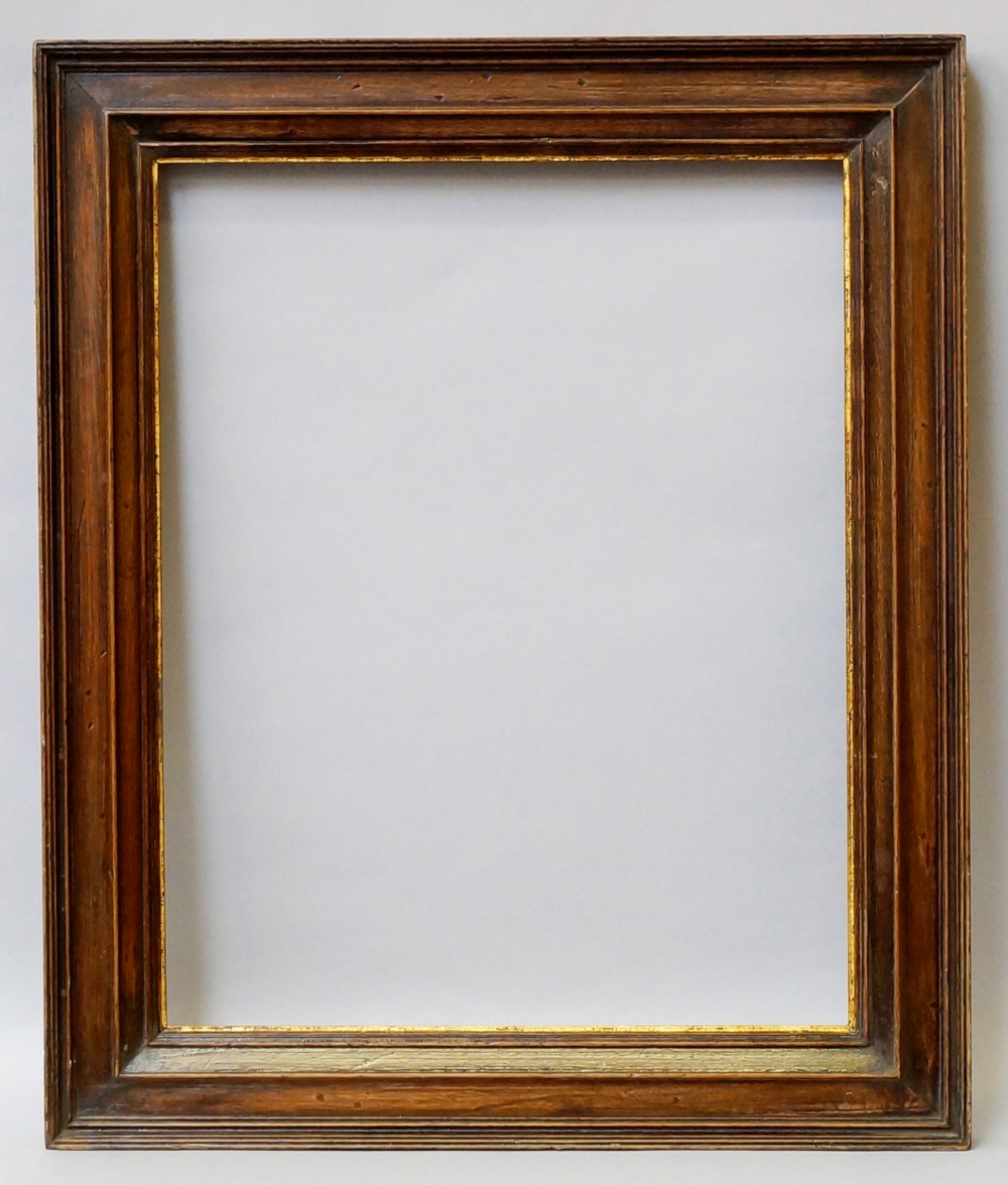 A Dutch Hardwood Veneered Moulding Frame, 19th century, with parcel gilt sight, wedge, - Image 2 of 2