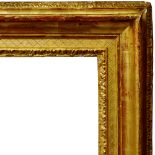 A Carved and Gilded Louis XVI Pastel Frame, 18th century, with leaf sight, punched frieze,