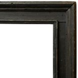 An Italian Black Painted Cassetta Frame, late 16th/early 17th century, with stepped sight, frieze,