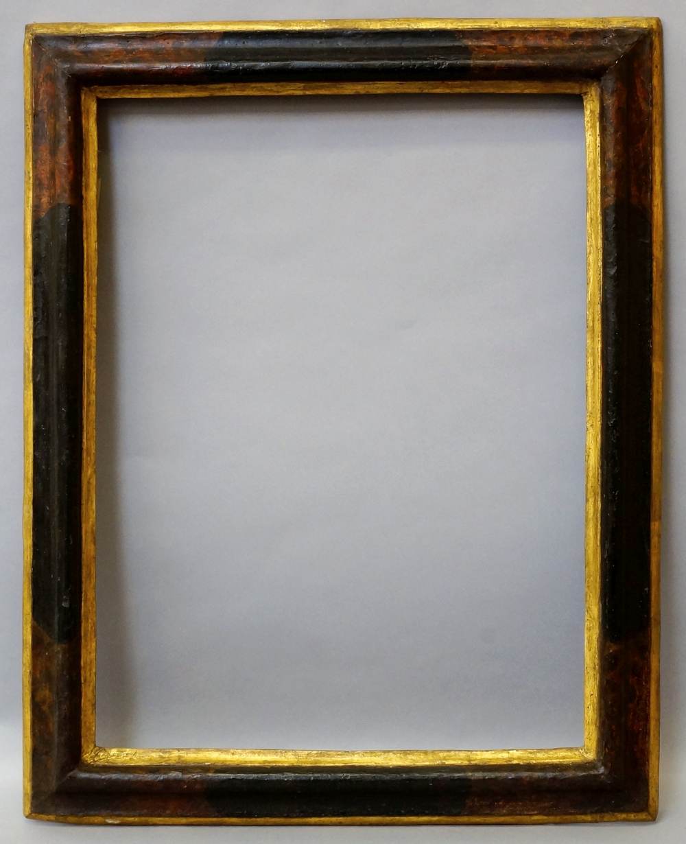 An Italian Polychrome and Parcel Gilded Bolection Frame, 17th century, with cavetto sight, - Image 2 of 2