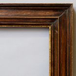 A Dutch Hardwood Veneered Moulding Frame, 19th century, with parcel gilt sight, wedge,