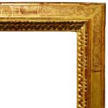 An Italian Carved and Gilded Cassetta Frame, 17th century, with lapped leaf ogee sight,