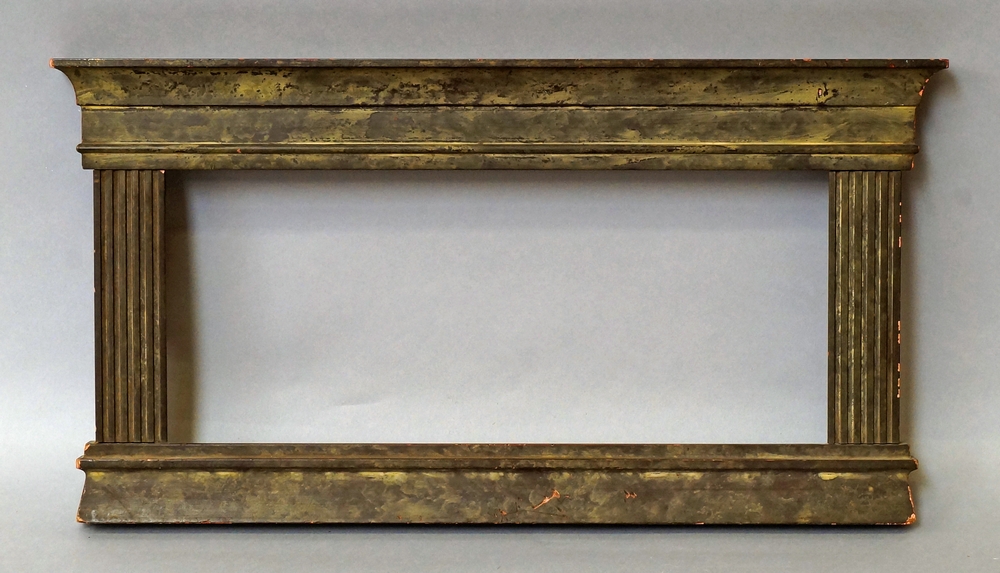 A Green Painted Tabernacle Frame of Small Proportions, early 20th century, with plain pedestal,