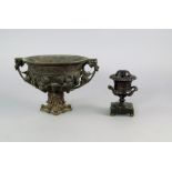 A Regency patinated bronze pastille burner of urn form,