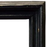 An Italian Black Painted Salvator Rosa Frame, 18th century, with cavetto sight,