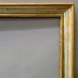 A French Silvered Charles X Style Frame, 19th century, with ogee sight and hollow, plain top knull,