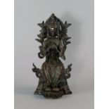 A bronze model of a seated Buddha, late 19th/20th century, modelled dressed in ornate clothes,