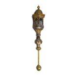 An Italian gilt and silvered wood Gondolier's light, 19th/20th century, with ball finial,