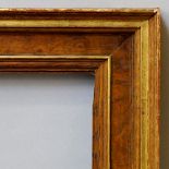 A Flemish Fruitwood Veneered and Parcel Gilded Frame, early 19th century, with stepped sight,