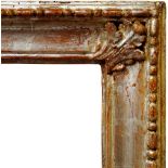 An Italian Carved and Silvered Frame, 18th century, with cavetto sight,