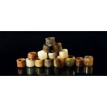 A collection of various Chinese jade and hardstone archer's rings, 19/20th century,