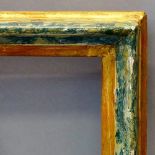 An Italian Polychrome Painted and Parcel Gilded Frame, 18th century, with wedge sight,