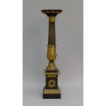 A French gilt bronze and patinated bronze part candelabra base, late 19th/ early 20th century,