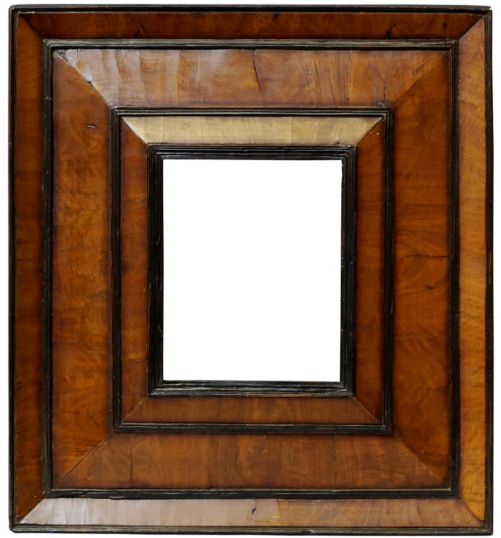 A Dutch Fruitwood Veneered Reverse Profile Frame, 17th century,