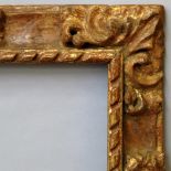 A Spanish Carved and Gilded Frame with Decape Finish, 17th century, with plain sight edge,