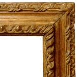 A Tuscan Carved Frame, 16th century, with cavetto sight, raked gadrooned front edge,