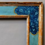 An Italian Blue Painted and Parcel Silvered Cassetta Frame, 18th century, with cavetto sight,