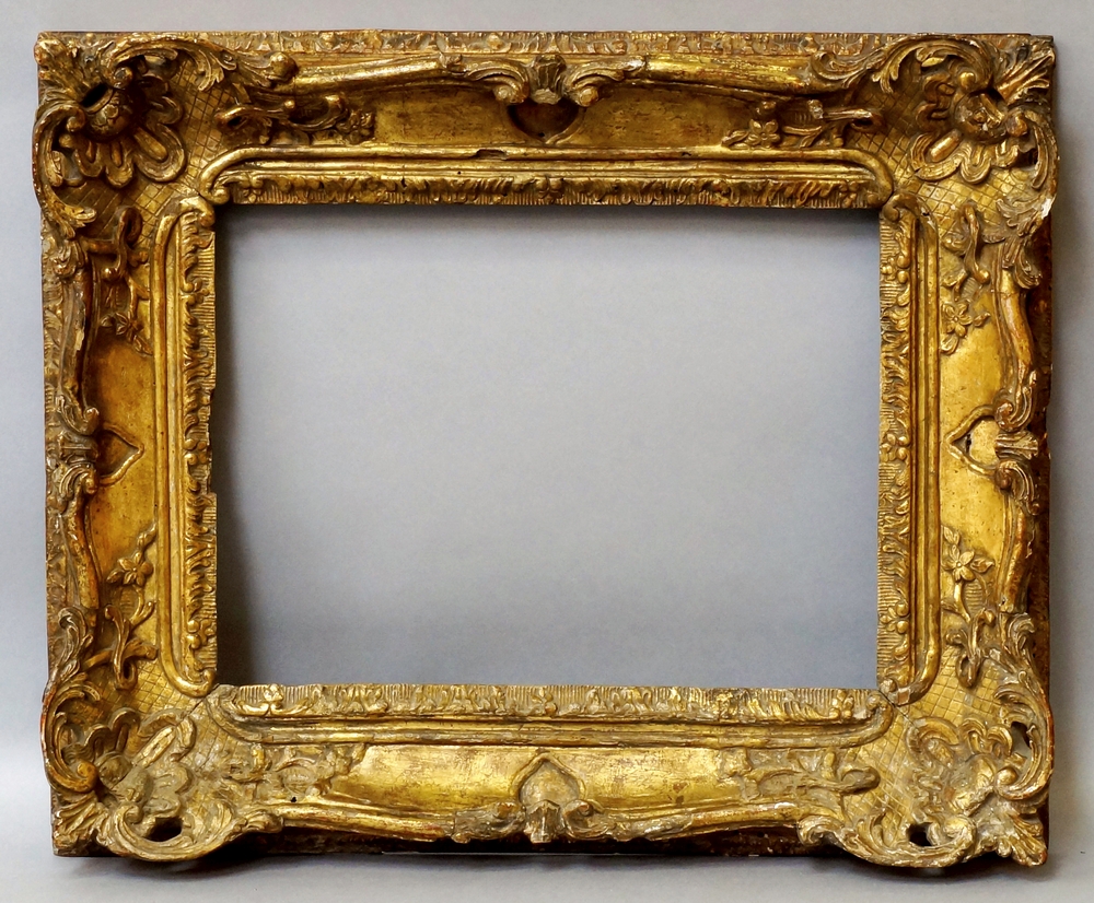 A French Carved and Gilded Louis XV Style Swept and Pierced Frame, 19th century, - Image 2 of 2