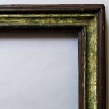 An Italian Polychrome Painted and Ebonised Salvator Rosa Frame, 17th century, with cavetto sight,