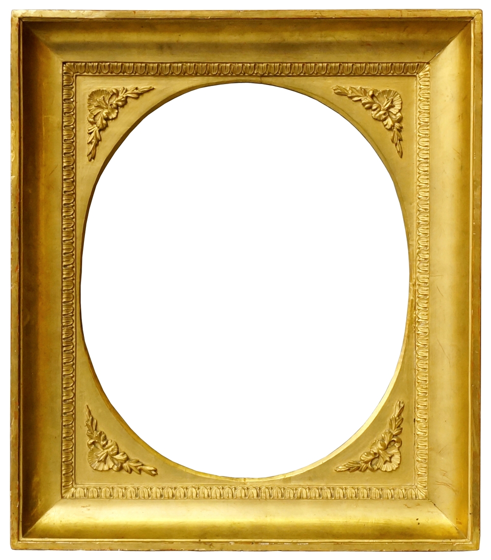 An Italian Gilt Composition Empire Scotia Frame with Oval Aperture, early 19th century,