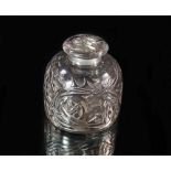Rene Lalique, French 1860-1945, 'Epines' clear and grey stained perfume bottle, designed 1920, the