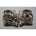 An Art Nouveau silver waist clasp, London c.1900, Goldsmiths & Silversmiths Co. Ltd, of typical