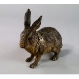 Attributed to Franz Bergman. A large Austrian cold painted bronze model of a rabbit, early 20th