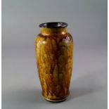 A Martin Brothers stoneware vase, 1910, with mottled treacle glaze, incised to base, 1-1910 Martin