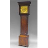 A provincial oak long case clock, by Richard Bullock, Ellesmere, with architecturally moulded