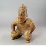 Jalisco seated female figure, Protoclassic, c. 100 B.C. - A.D. 250, modelled in the round and with