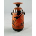 An ancient Greek style red-figured aryballos,