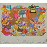 John Donnelly, mid to late 20th Century -Pixie's Christmas Lunch,