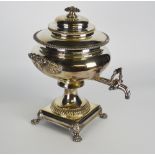 A 19th century samovar, silver plated on copper,