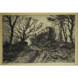 Frederick Albert Slocombe, British 1847-1920- "The Road Home"; etching, drypont,