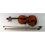 A violin, late 19th century, with interior label for Andrea Verini,  no 391 1891 Newbury and London,
