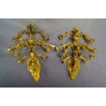 A large pair of eleven light gilt bronze wall appliques, late 19th/early 20th century,