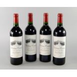 Four bottles of Chateau Canon, 1er Grand cru classe, ullages to lower/mid neck,