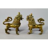 A pair of Chinese bronze kylin, late 19th century/early 20th century,