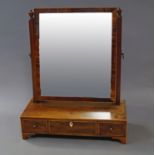 A mahogany and cross banded dressing table mirror, late 18th/early 19th century,