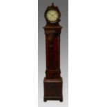 A Victorian mahogany grandmother clock, circa. 1850, the circular silvered dial signed Ferens and