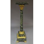 A marble and gilt bronze pedestal, late 19th/early 20th century,