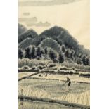 Eiichi Kotozuka (1906 - 1979)  "Farmers in the rice fields of Northern Kyoto",
