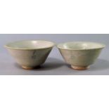 Two Chinese pottery bowls, 16th/17th century from the Vung Tao cargo, each bearing labels from the