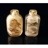 Two Chinese inside painted snuff bottles, early 20th century,