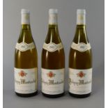 Three bottles of Puligny Montrachet 2002, Domain Gerard Chavey et Fils,  ullages to top/mid neck,
