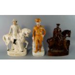 A collection of nineteen Staffordshire flatback figures, 19th century,