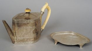 A George III silver teapot and stand, the stand hallmarked London 1792, the teapot 1793, each with